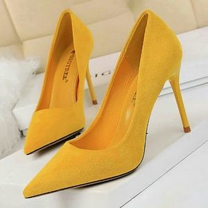 2020 New Women Pumps Suede High Heels